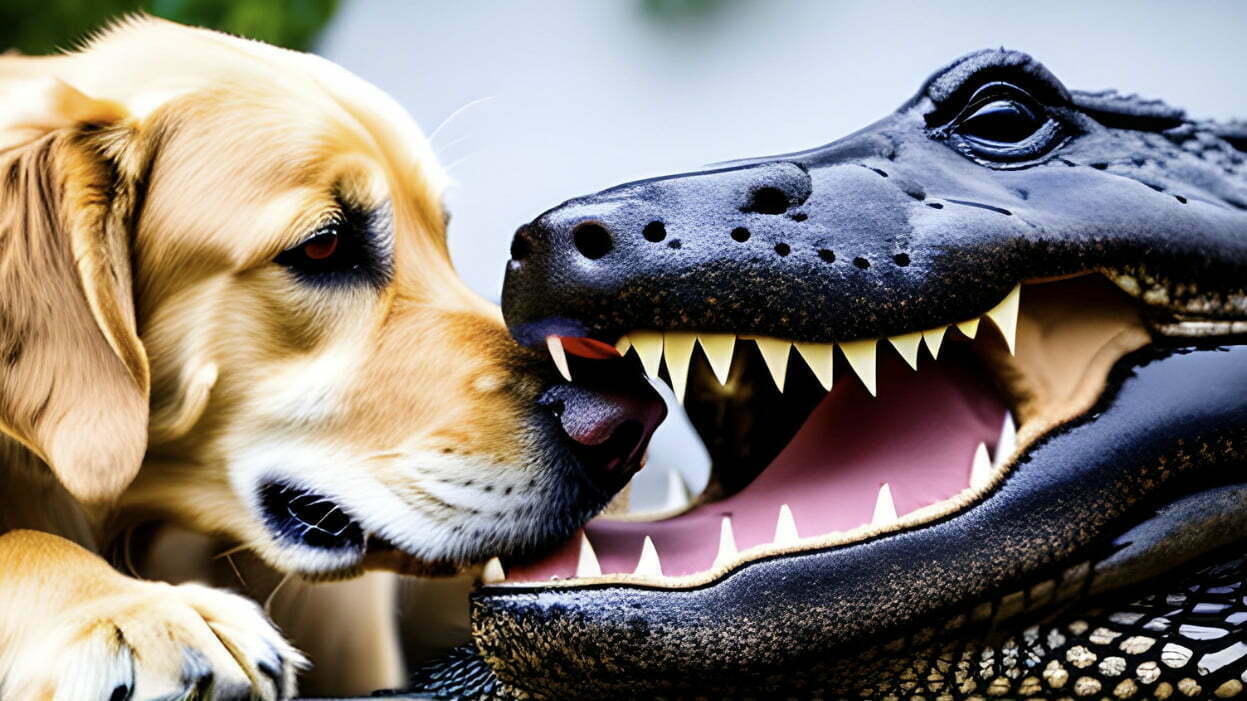 Sadie The Golden Labrador and Agatha The Crocodile Are The Best of Friends