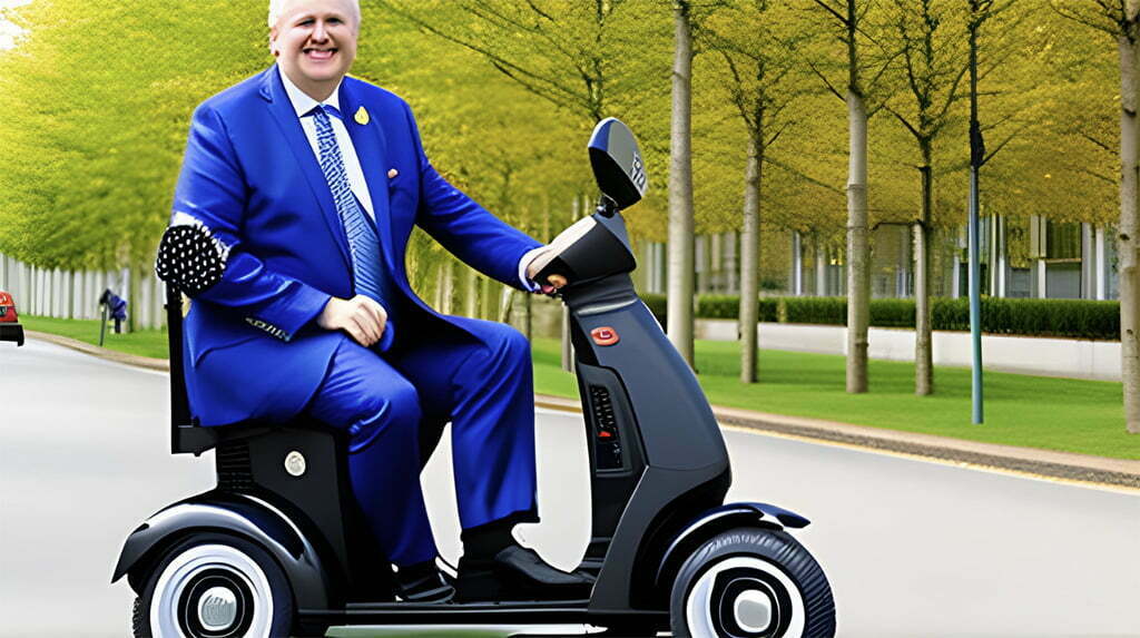 Mayor Graham Parsnip. We Have No Idea Why He Spoke To Us Sat On a Mobility Scooter